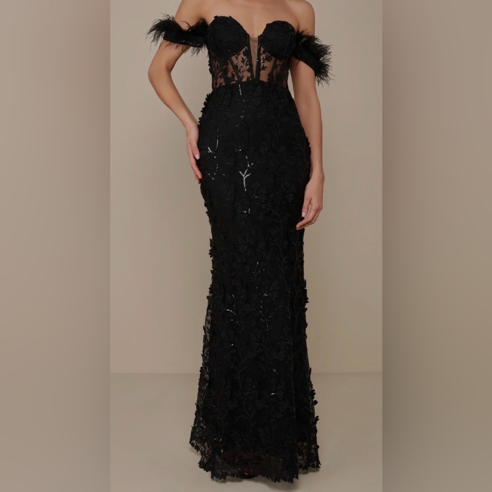 Lulu's Black Lace Maxi Skirt